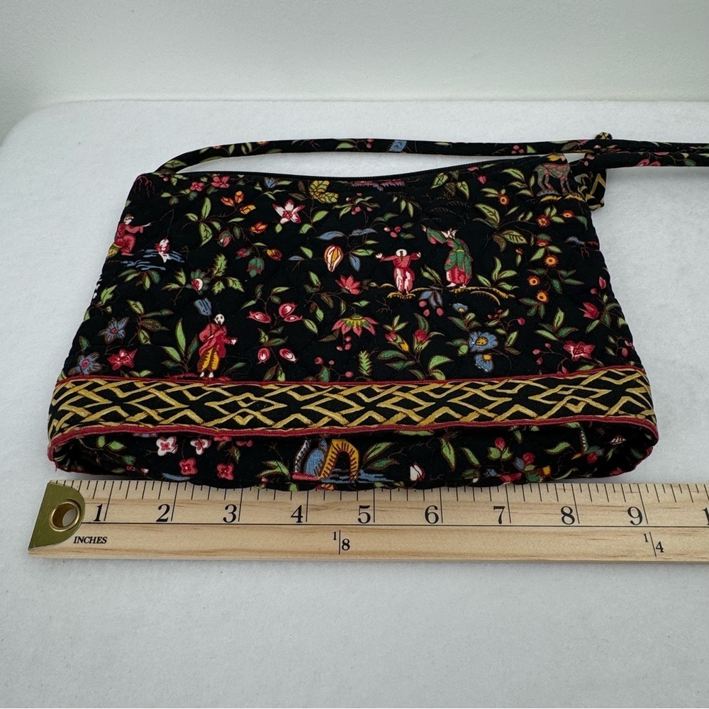Vera‎ Bradley Petite Ming Elite Quilted Crossbody Purse Retired Floral Black - Picture 13 of 13